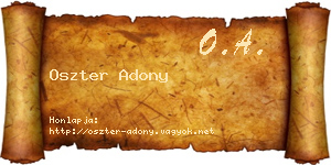 Oszter Adony névjegykártya